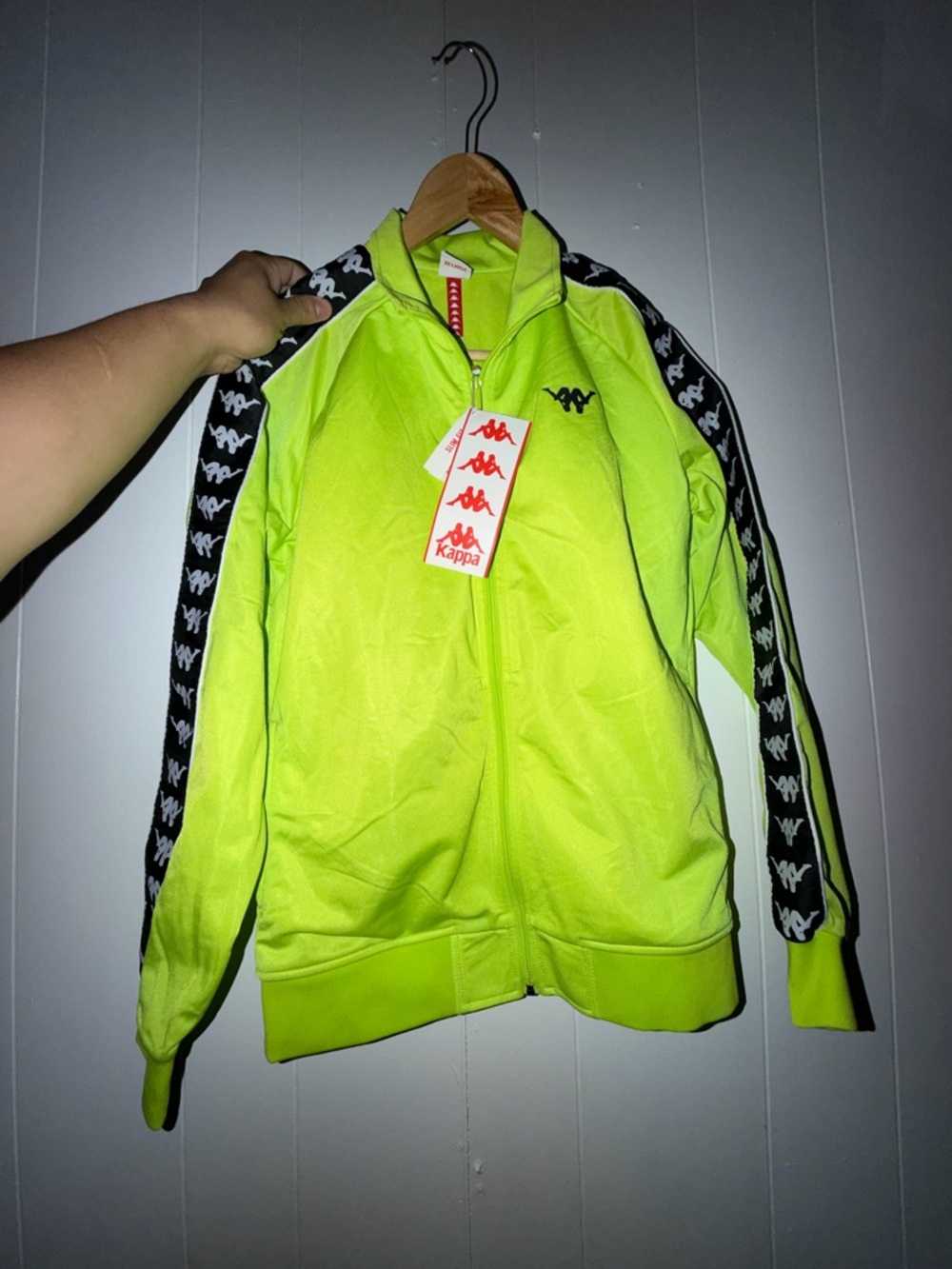Kappa Lime Green Zip-Up Logo Jacket (Runs small) XXL
